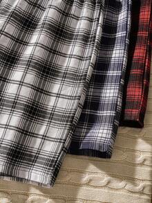 3pcs Men's Plaid Casual Versatile Daily Wear Shorts - Multicolor - View 4