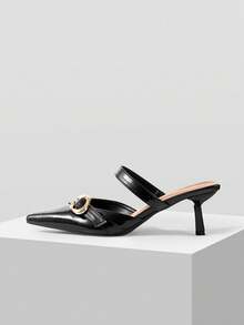 Mnmlis Women's Fashion Versatile Pointed Stiletto High Heel Shoes - Black - View 1