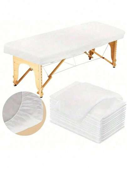 10pcs/Pack: Noverlife Disposable Massage Table Sheets, These Spa Bed Sheets Are Made Of Breathable Non-Woven Fabric And Can Be Used As A Protective Cover For Massage Beds. Designed For Single-Use, They Are An Ideal Choice For Facial And Body Care Treatments In Beauty Salons.