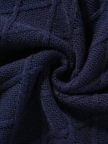 Manfinity Homme Camiseta casual de punto de manga corta con contraste de color para hombre - Azul Marino - Ver 6