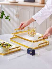 Rectangular , Home Dessert Plates, Hotel Restaurant Coffee Plates, Tea Plates, Fruit Plates, Sushi Plates, Steak Plates, Bread Plates, Snack Wooden Display Plates, Transparent Textured Cup Plates - Black - View 6