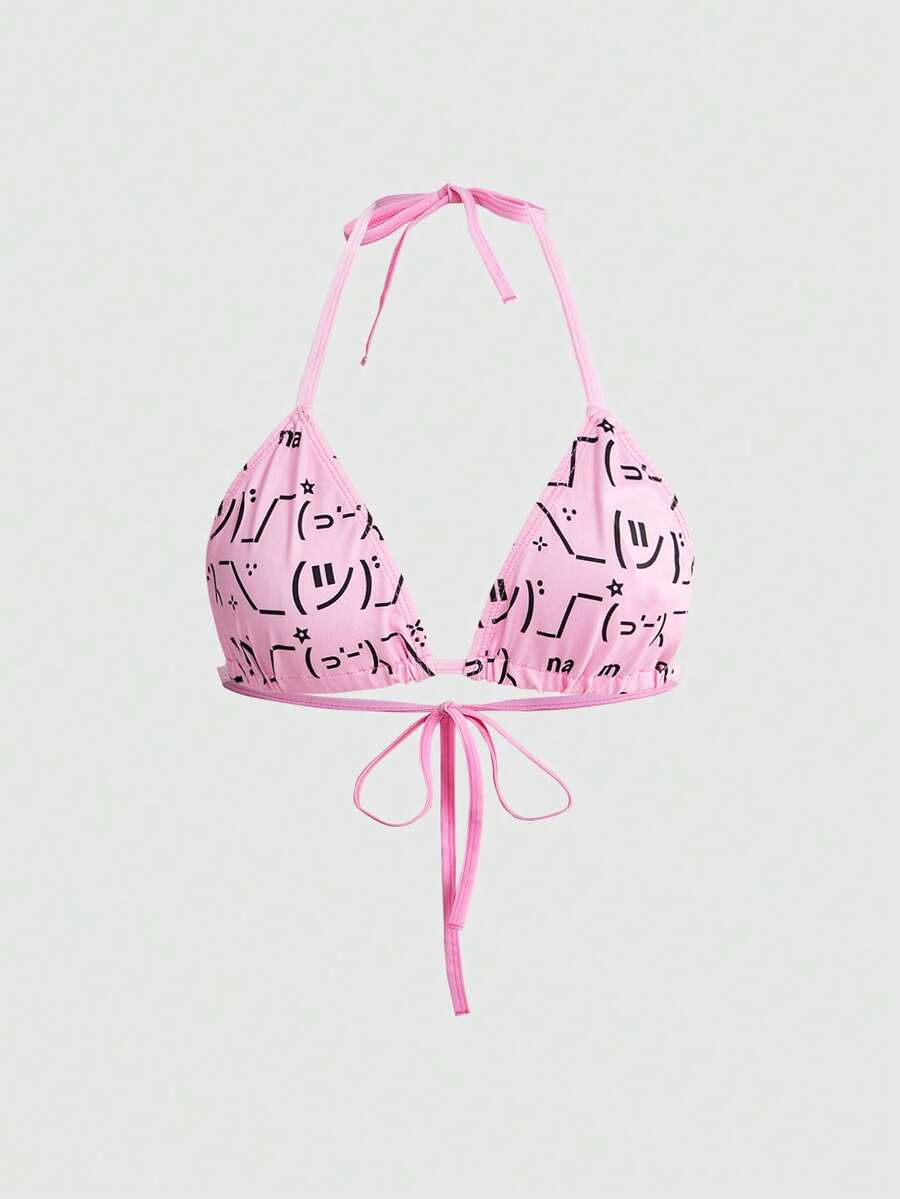 ROMWE J-Fashion 甜美纯真日式表情系带三角杯文胸 - 彩色 - 查看 1