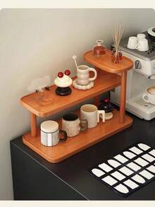 One Piece Single-Layer Three-Layer Bamboo Table Storage Rack, Suitable For Storing Cosmetics, Perfume, Spices And Office Supplies - High-Quality Bamboo Bathroom Dresser Storage Cabinet, Simple Design, Multi-Function Storage Rack, Can Be Used To Store Jewelry, Cosmetics And Household Supplies, Bamboo Surface Is Smooth - Brown - View 7