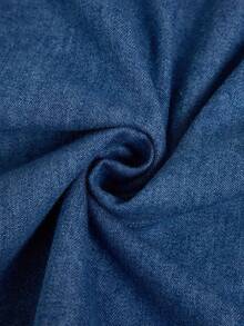 GlowEve Women's Casual Denim Printed A-Line Skirt - Blue - View 8