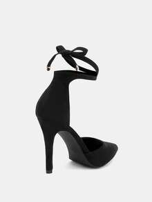 Glitzique Women's Fashion High Heel Thin Heel Black Pumps, Closed Toe, Slingback, Sexy Party Wedding Shoes, High Heels With Rhinestone Decor, Chain And Buckle Details,Elegant Summer Shoes - Black - View 7