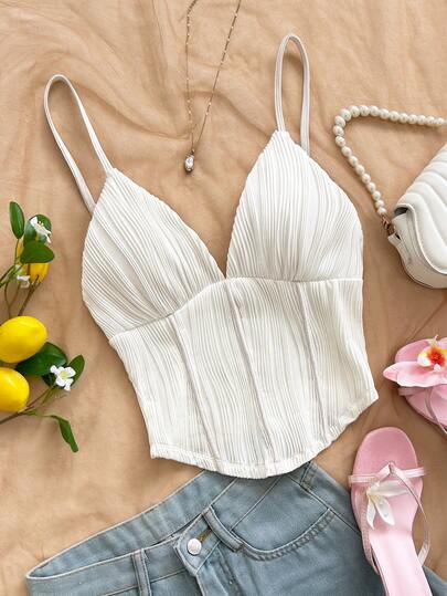 Soleia 女士纯色纹理休闲吊带背心