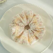 French Country Sweet Style Large Intestine Hair Band Lace Floral Bathroom Hair Accessory, Suitable For Daily Decoration And Festival Gifts - Broken flower - View 3