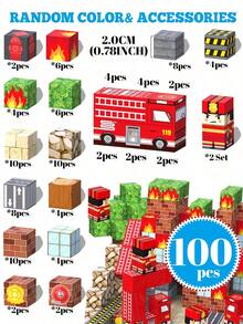 MINKOJA Bộ xếp hình nam châm hình lính cứu hỏa, Đồ chơi xếp hình nam châm, Trò chơi ghép hình, Đồ chơi du lịch, Lễ Phục Sinh, Khối xây dựng, Bộ khối xây dựng, Khối nam châm - Nhiều màu - Xem 11