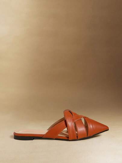 Rosivie Women's Fashionable & Comfortable Flat Shoes, Bowknot Hollow Design, Versatile Cute & Elegant Casual Flats For Spring & Autumn