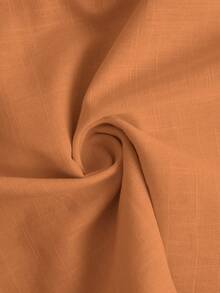 BizChic Brown Shirt, Business Formal, Vacation Style, Slouchy, Commute, Date, Daily, Vacation, Office, Slimming, Elegant, Versatile, Summer, Autumn, Halloween, Back To School, Party, Birthday, Wedding Guest, Church, Special Occasion, Outing, Beach, Gathering, Social, Holiday, Shopping, Afternoon Tea, Travel, Minimalist - Brown - View 11