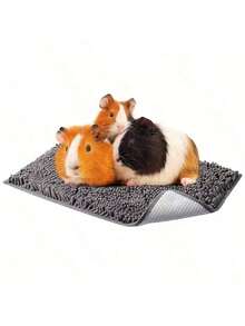 Alas Penghangat Hewan Peliharaan Kecil Hamster Guinea Pig Berwarna Polos, Tebal, Anti Selip, Sangat Menyerap, Alas Multifungsi untuk Hewan Peliharaan Kecil, Cocok untuk Semua Musim (Tidak Dapat Dicuci dengan Mesin) - MultiWarna - View 7