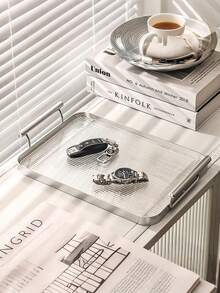 Rectangular , Home Dessert Plates, Hotel Restaurant Coffee Plates, Tea Plates, Fruit Plates, Sushi Plates, Steak Plates, Bread Plates, Snack Wooden Display Plates, Transparent Textured Cup Plates - Black - View 8