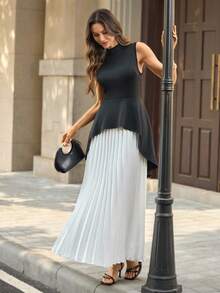 Ellevyn Đầm nữ dáng regular fit không tay phối màu tương phản, xếp ly eo, đầm cocktail đen trắng, đầm đen trắng thanh lịch, đầm không tay cổ cao, trang phục xuân hè cho nữ, lễ Phục Sinh, trang phục dự tiệc thanh lịch, trang phục đi biển, trang phục tốt nghiệp cho mẹ, đầm tốt nghiệp, đầm phù dâu, đầm dự đám cưới, đám cưới, trang phục đi nghỉ mát cho nữ, trang phục nghỉ hè, trang phục trang trọng cho nữ, phong cách Y2K, trang phục công sở cho nữ, đầm kiểu Pháp, đầm hè cho nữ. - Đen và trắng - Xem 11