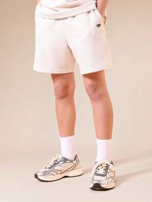 SUMWON Ensemble coordonné de t-shirt à manches courtes côtelé et short pour garçons préadolescents. Tenue d'été décontractée, col rond, coupe régulière - Nude - Voir 4