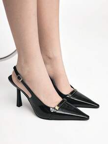 Mnmlis Women's Fashion Sexy High Heel Square Toe Pumps - Black - View 1