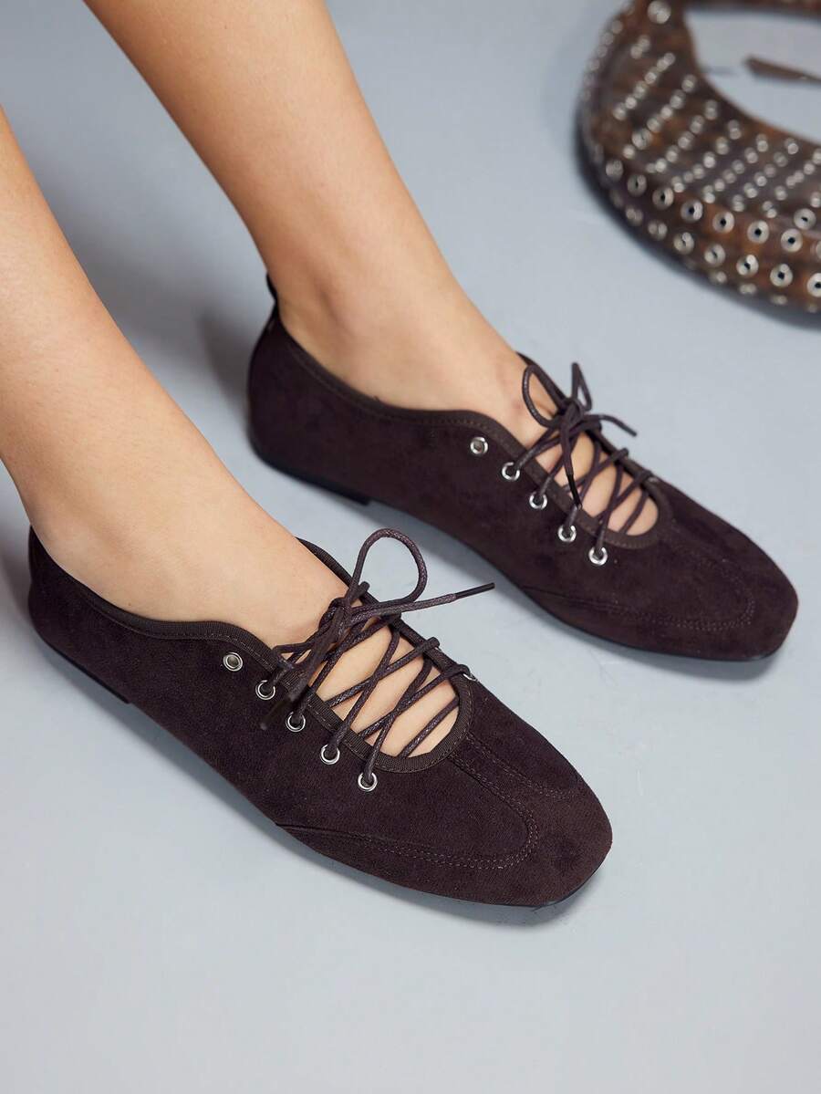 CUCCOO GRLICON 女士系带平底鞋 - 鏽棕色 - 查看 1