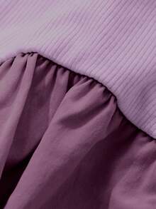 Dazy Kids Tween Girl Letter Print Ruffle Hem Pocketed Sleeveless Dress - Purple - View 5