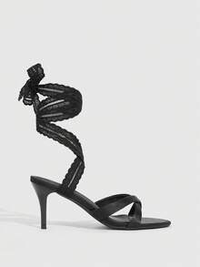 CUCCOO SZL Women Heeled Sandals - Black - View 2