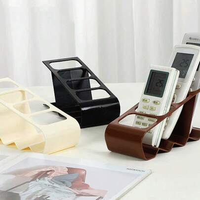 1 pièce "Easy Access" Organisateur de télécommande à compartiments multiples - Étagère de rangement de bureau créative pour usage domestique, en plastique