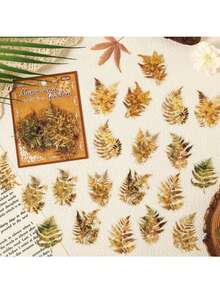 6 piezas Paquete de pegatinas vintage impermeables de hojas y enredaderas para jardín | Suministros DIY para diarios de comercio transfronterizo - Traje - Ver 9