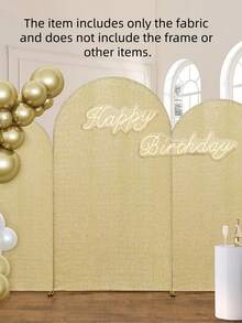 1PC Stretch Spandex Wedding Arch Cover & Photo Booth Backdrop - Seamless Solid Color Fabric For Outdoor Ceremony, Stage Divider, Event Decor - Gold - View 7