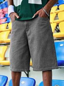 EVRINFINITE Spring/Summer New Fashionable Casual Water-Washed Denim 7/8 Pants, Loose & Versatile, Minimalist Style Jeans - Grey - View 1