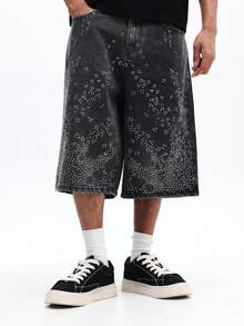 SUMWON Men Denim Shorts - Black - View 1