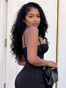 Alexandranx 蕾絲邊緊身吊帶 - 黑色 - 查看 5