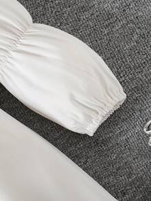 Bộ 2 váy dài tay kèm áo yếm cho bé gái, kiểu dáng công chúa ngọt ngào, thích hợp mặc hàng ngày hoặc đi học, mùa xuân/thu. - Đen và trắng - Xem 4