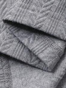 FRIFUL 女士圆领短袖连衣裙，交叉裹身裙摆，纹理面料长裙，夏季 - 灰色 - 查看 3