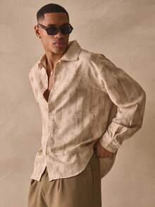 Musero 长袖宽松翻领印花纽扣衬衫，春夏必备单品 - 彩色 - 查看 3