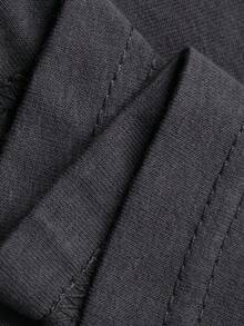 DAZY Tween Girls Round Neck Letter Print Short Sleeve Knit Dress, Fall - Grey - View 4