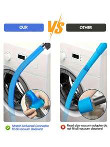 1根烘干机排气管清洁软管，带弹性通用接头的烘干机绒毛吸尘器软管附件，烘干机排气管清洁工具，吸尘器软管，适用于大多数吸尘器 - 藍色 - 查看 6