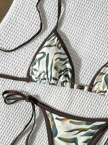 Swim Vcay Women's Random Print Beaded Necklace Bikini Set, Spring/Summer - Multicolor - View 4