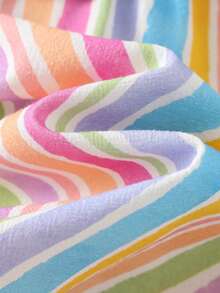 Cozy Pixies 女婴碎花印花撞色荷叶边领无袖束腰连衣裙 - 粉色 - 查看 7