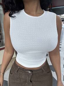 Alexandranx New Summer Versatile All-Match Texture Slim Top For Women, Fashionable Street Wear, Going Out Tops Casual - Apricot - View 5