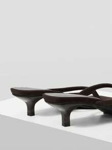 Mnmlis Giày nữ cao gót mũi nhọn kiểu dáng tối giản, mũi vuông, màu đen, thích hợp cho mùa hè, lễ tốt nghiệp, dạ hội, du lịch, đi học, sinh viên đại học, thanh lịch, cơ bản, công sở, sang trọng, mùa xuân, lễ Phục sinh, Giáng sinh. - màu nâu - Xem 3