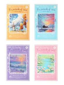 Brushstroke-Style Non-Adhesive Sticky Notepad Material, Diy Journal Sticky Notepad Background Paper - suit - View 9