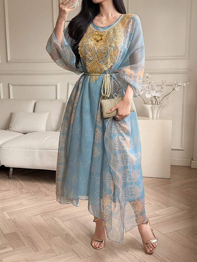 Women's Elegant Vintage Sequin Decorated Dress Boho