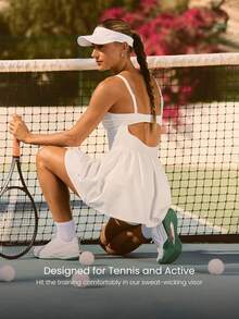 GLOWMODE Focus On Point Sweat-Wicking Quick-Drying 3D Print Adjustable Back Closure Visor Golf Tennis Pickleball Daily Casual Wear - Beige - View 3