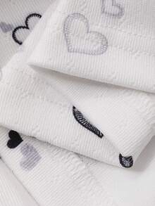 DAZY Heart & Ditsy Floral V-Neck Women Pajama Set - White - View 7