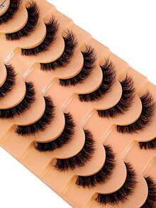 HBZGTLAD 10 Pairs Soft, Fluffy And Natural Long 3D Faux Mink Eyelashes Set For Makeup - Cat Eye Lashes - View 13