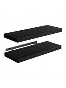 [Bộ 2/5 món] Kệ gỗ treo tường kiểu mộc mạc, kích thước 15.7"L x 5.9"W x 0.59"H, thích hợp cho nhà nông trại, phòng ngủ, phòng tắm, phòng khách, nhà bếp, màu trắng/đen/nâu đậm. - Nhiều màu - Xem 5