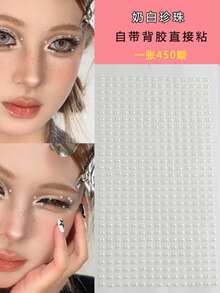 2片装多尺寸3D仿真宝石眼部和面部贴纸，带小圆树脂钻，DIY音乐节Y2K妆容派对眼部和面部装饰贴纸 - 彩色 - 查看 9