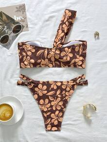 Swim Vcay Women's Casual Vacation Beach Party Halter Bikini Two Pieces Swimwear Set, New Spring/Summer Casual Western Clothes For Women, Backless - Multicolor - View 2