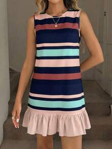 Easowa 女士印花迷你连衣裙，适合春夏穿着 - 彩色 - 查看 5