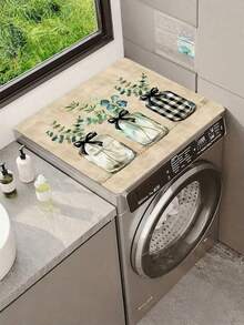 1pc Minimalist Vase Print Multi-Purpose Mat For Washing Machine Cover, Quick-Dry Absorbent Washer And Dryer Top Protector Pad, Modern Practical Decor For Laundry And Kitchen, Polyester Dish Drying Mat - Universal Dust Cover For Home Appliances Home Decoration Table Decoration,Party Decoration,Wedding Decoration,Dining Room Kitchen Decoration,Room Decoration,Home Decoration - Multicolor - View 4