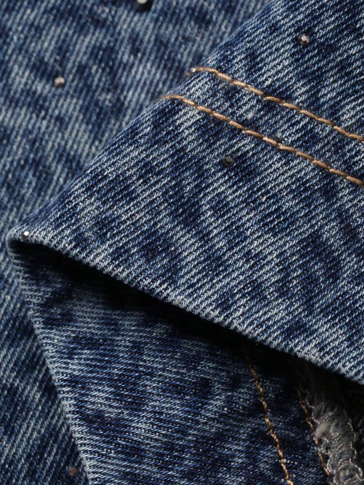 Women's Leopard Print Pocket Button Casual Versatile Daily Wear Jeans