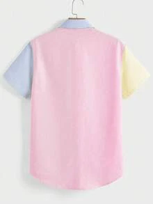 EASEVO Camisa de manga corta tejida de corte holgado y de múltiples colores a rayas, adecuada para el verano, talla grande para hombre - Multicolor - Ver 8