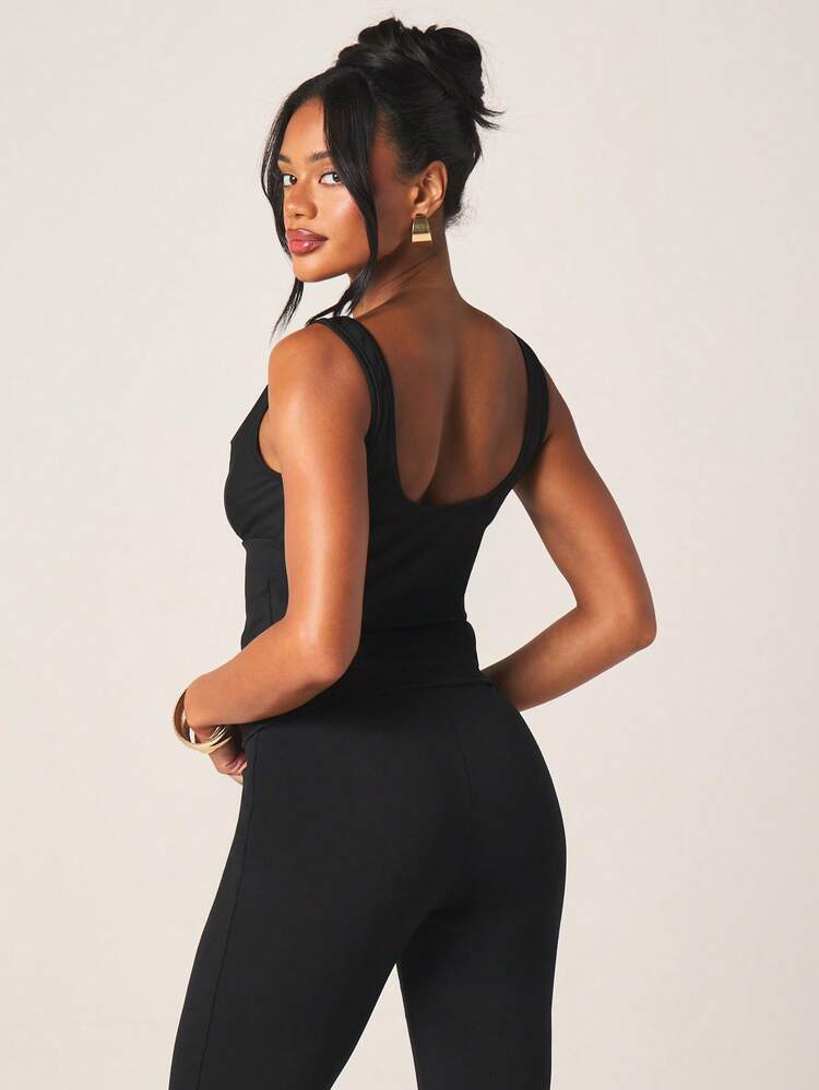 MISSGUIDED Lace Detail Structured Corset Top With Sweetheart Neckline And Tank Straps For Fall Winter Fashion